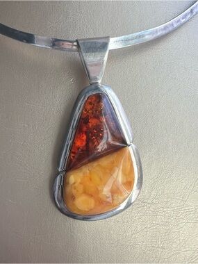 Butterscotch Amber Silver Pendant